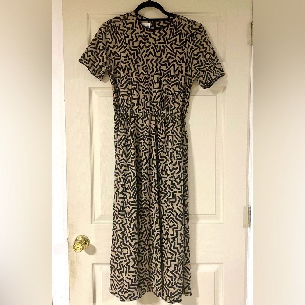 Vintage Gay Boyer New York Patterned Midi Dress